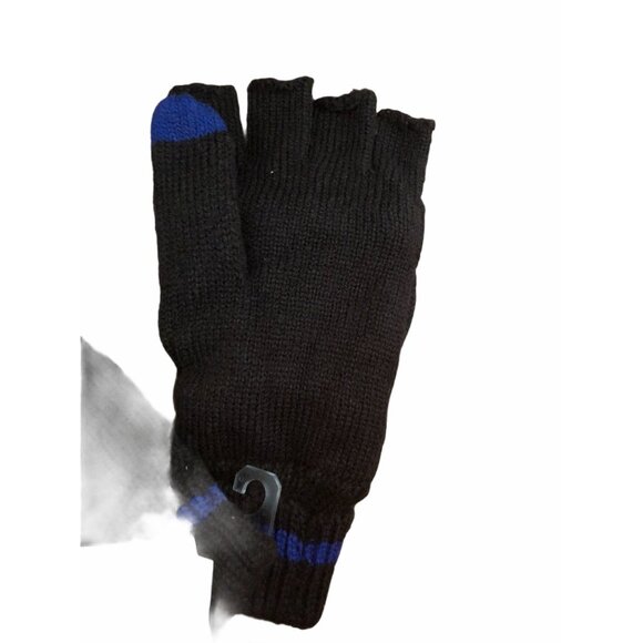 Mens Fold Over Mitten Goodfellow & Co Black Convertible Wool Blend Gloves - Picture 3 of 4